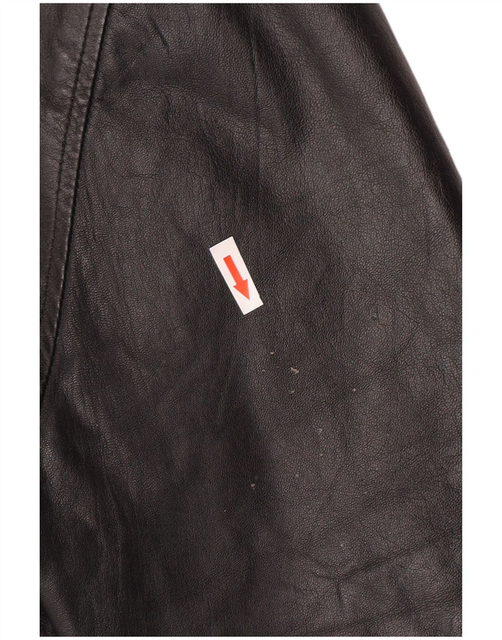 Vintage muška kožna biciklistička jakna IT 52 XL crna