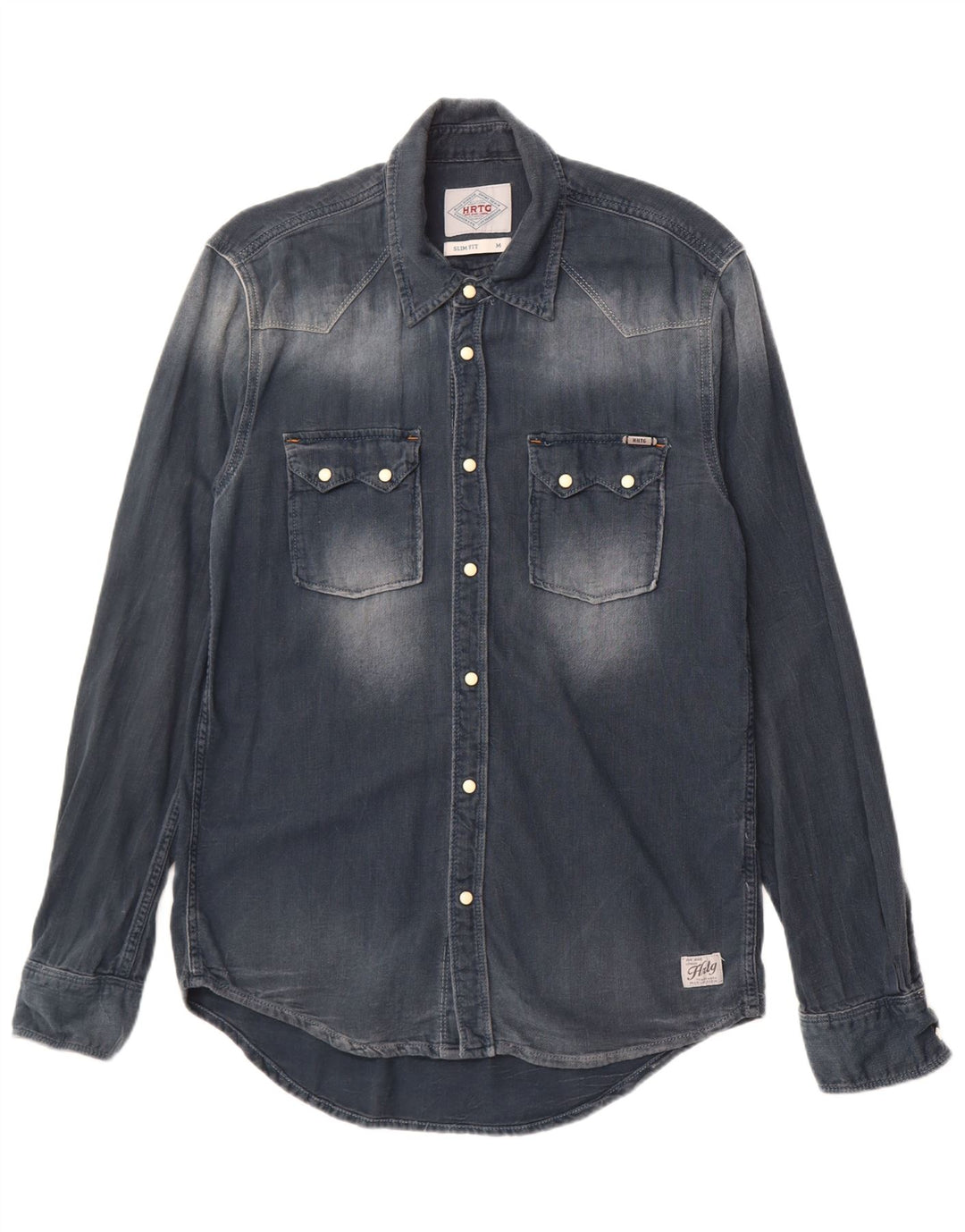 PEPE JEANS Mens Slim Fit Denim Shirt Medium Navy Blue
