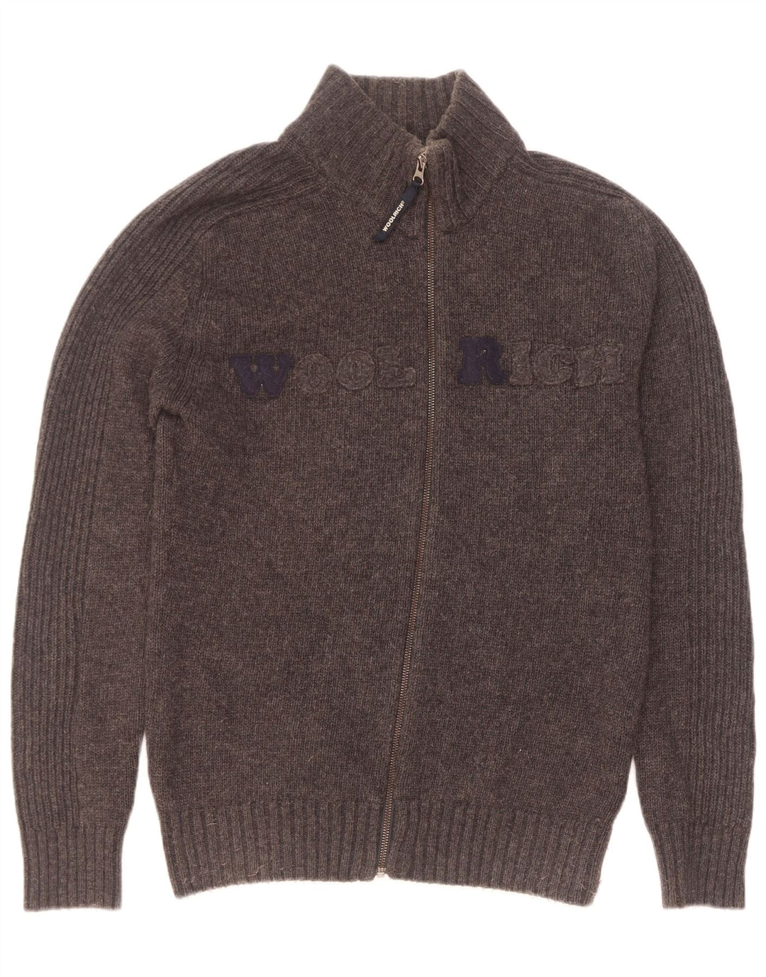 Woolrich muški grafički kardigan džemper veliki sivi
