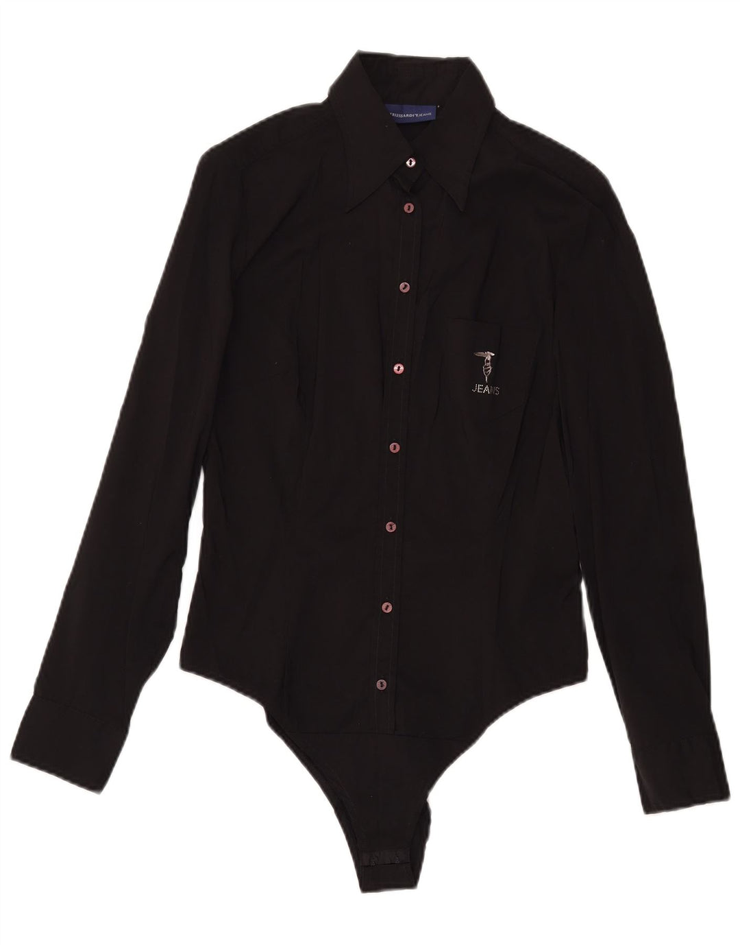 Trussardi ženski bodi dugih rukava UK 12 srednje crni pamuk