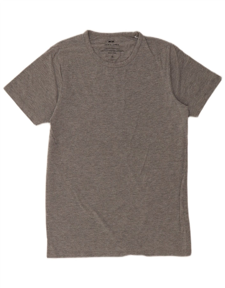 JACK & JONES Muška majica kratkih rukava, srednje sivi flekasti pamuk