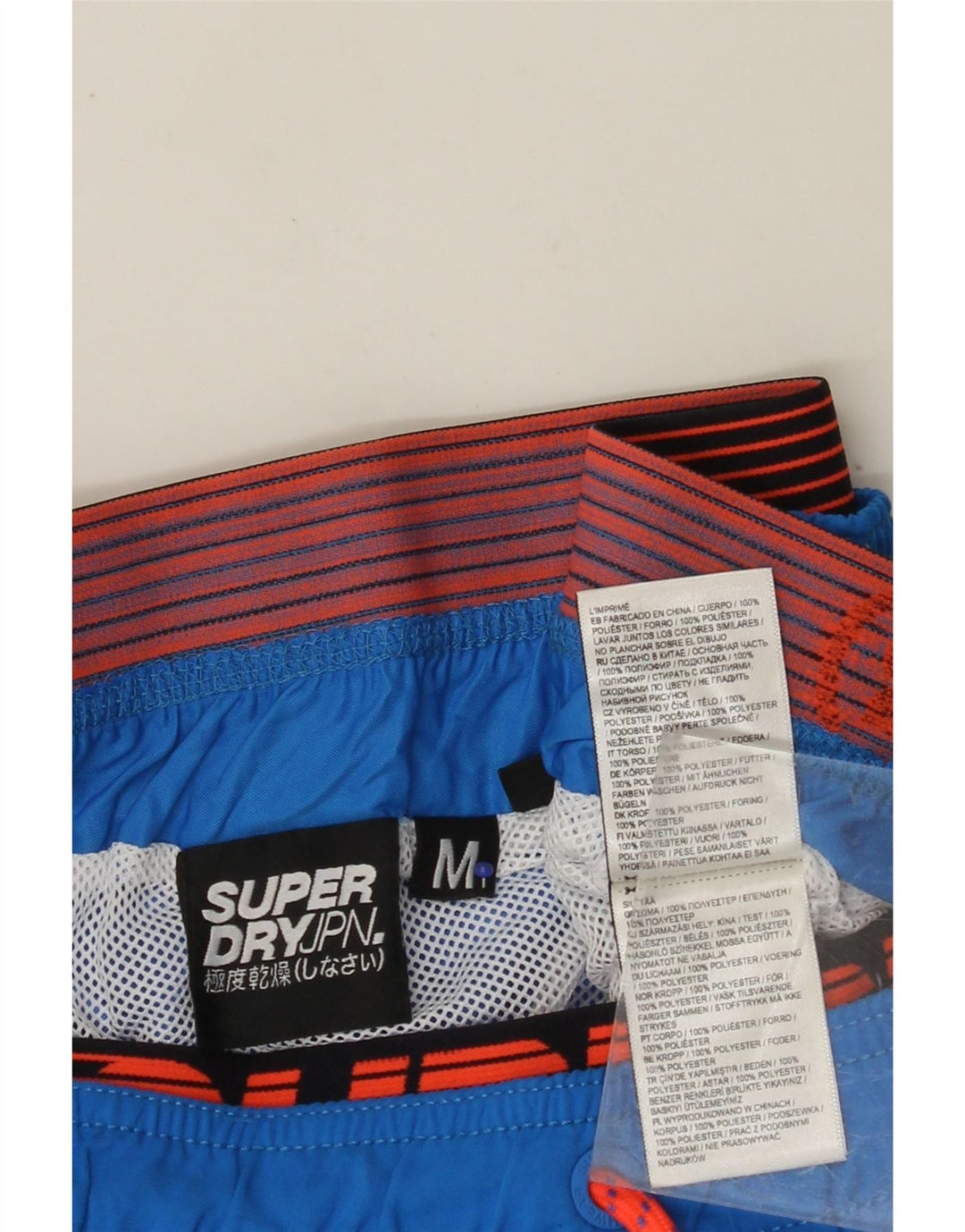 SUPERDRY muške kratke hlače za kupanje s grafičkim motivima srednje plavi poliester