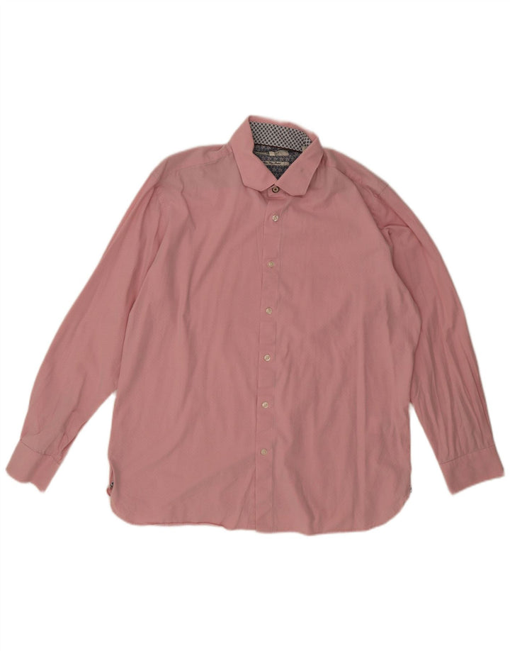 Ted Baker muška košulja veličine 16 1/2 veliki ružičasti geometrijski pamuk