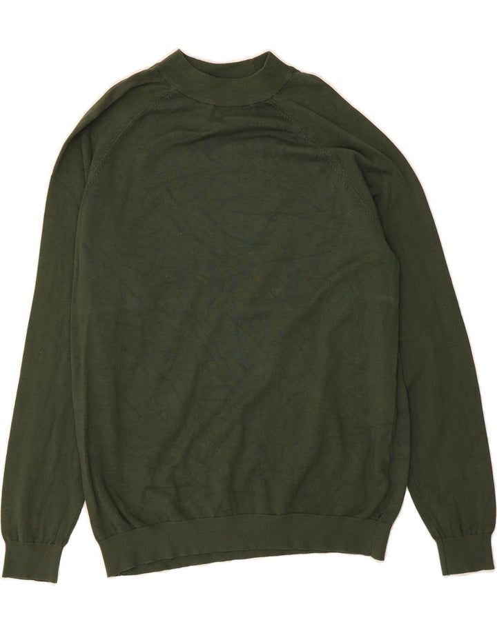 ZARA Mens Turtle Neck Jumper Sweater Large Green Viscose Vintage Zara and Second-Hand Zara from Messina Hembry 