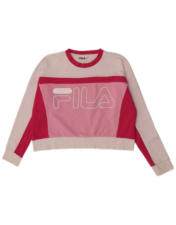 Fila ženska prekomjerna majica s kratkim rukavima UK 10 Small Pink Colourblock