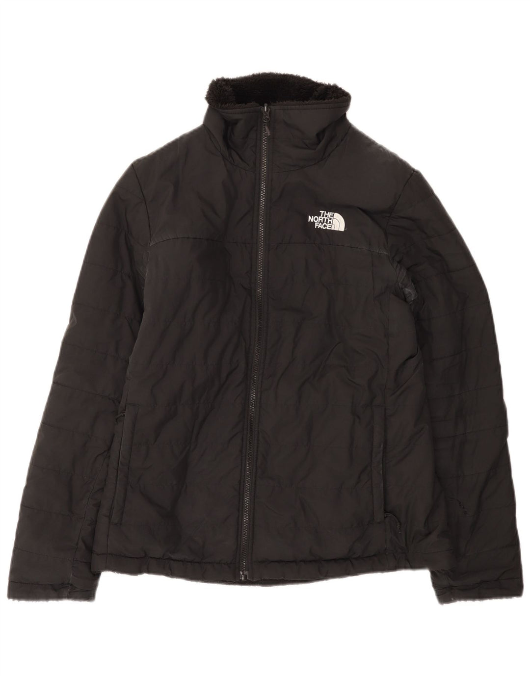 The North Face ženska reverzibilna podstavljena jakna UK 14 srednji crni poliester
