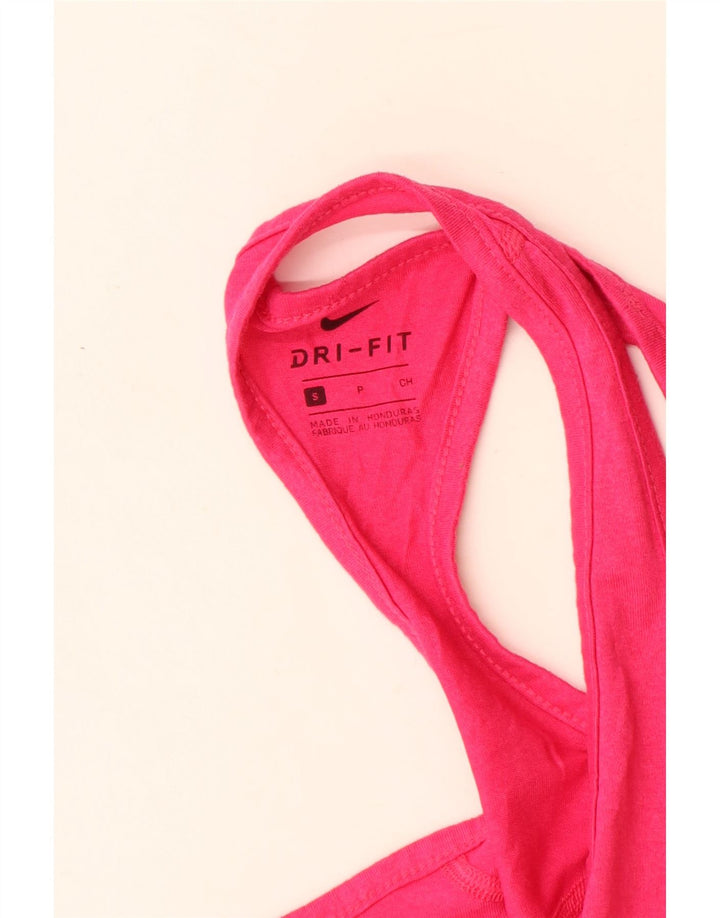 Nike Ženski Dri Fit Vest Top UK 8 Mali ružičasti poliester