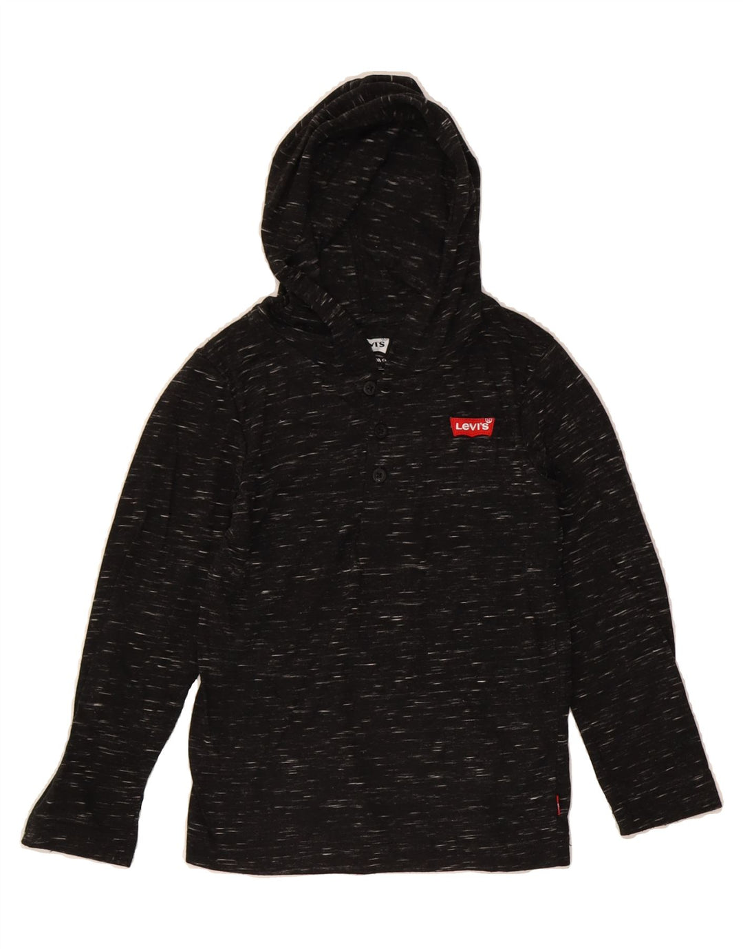 LEVI'S Boys Hooded Top Long Sleeve 5-6 Years XS  Grey Flecked Polyester Vintage Levi's and Second-Hand Levi's from Messina Hembry 