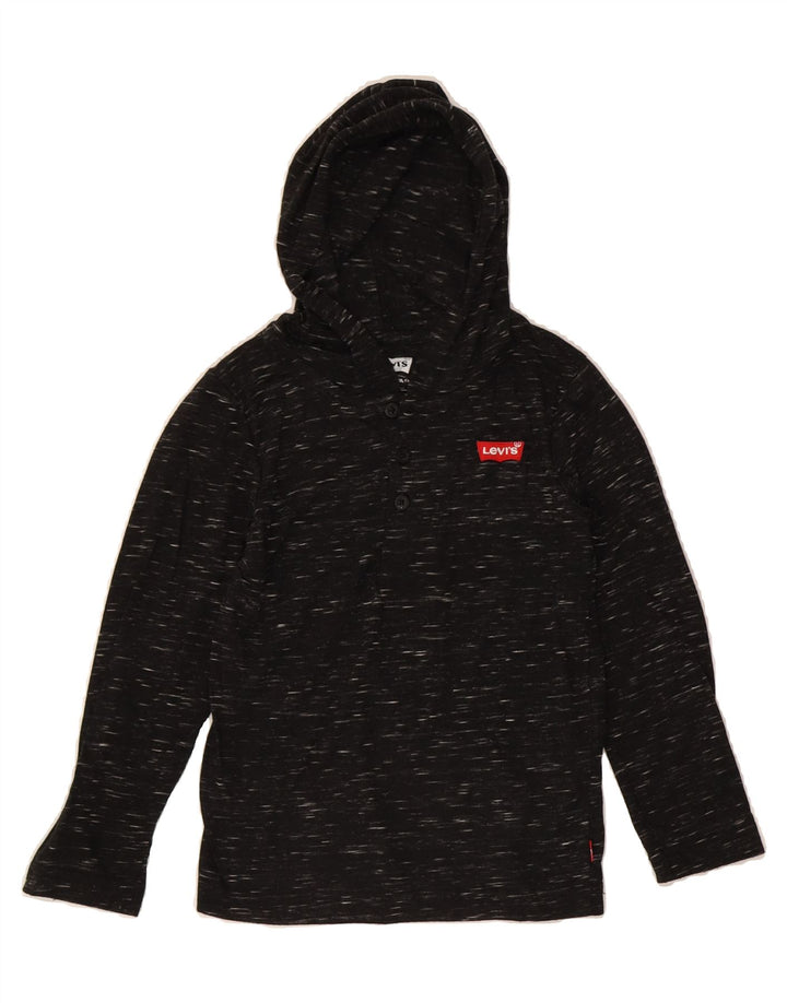 LEVI'S Boys Hooded Top Long Sleeve 5-6 Years XS  Grey Flecked Polyester Vintage Levi's and Second-Hand Levi's from Messina Hembry 