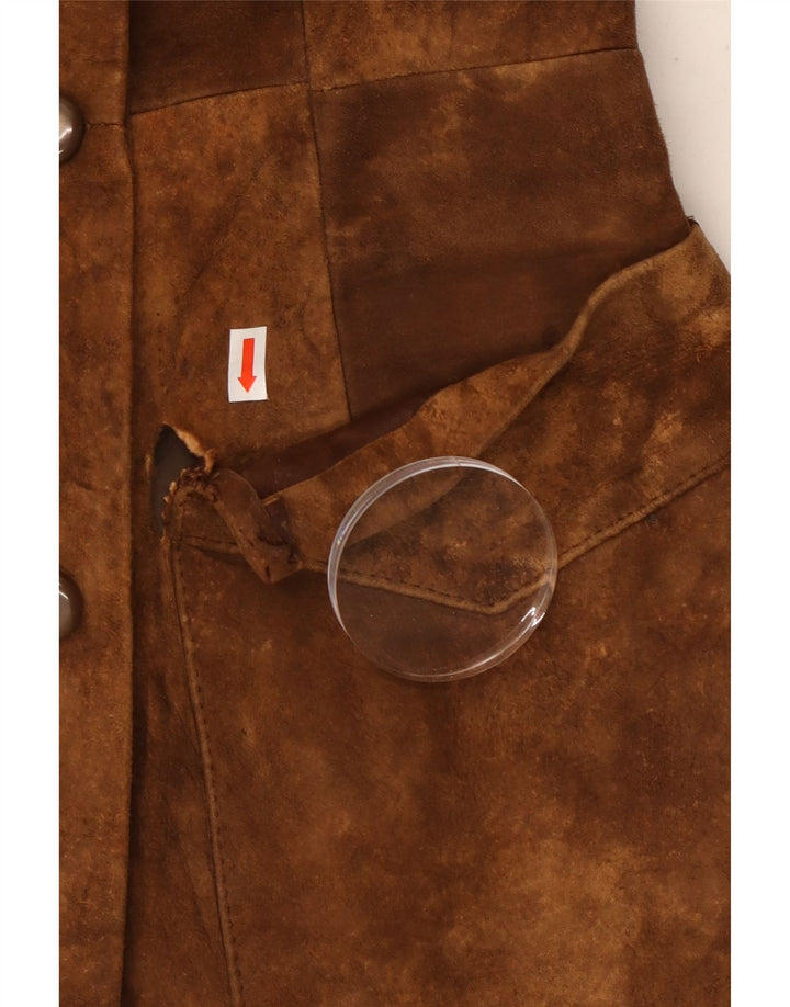 Vintage ženski kaput od brušene kože UK 10 Small Brown