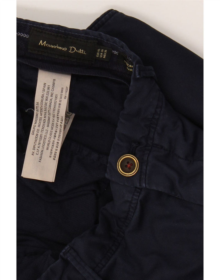 MASSIMO DUTTI Muške uske chino hlače EU 46 XL W36 L32 tamnoplavi pamuk
