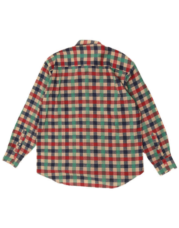 Vintage muška košulja, veliki raznobojni gingham poliester