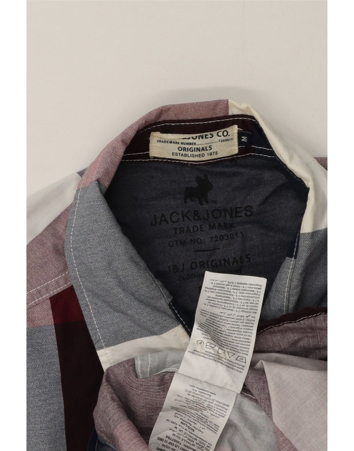 Jack & Jones muška košulja Srednje tamnocrveni pamuk od ginghama