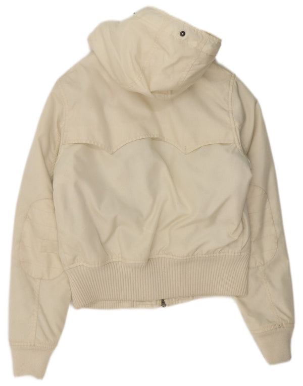 Woolrich ženska podstavljena bomber jakna s kapuljačom UK 14 srednje bijele najlonske boje