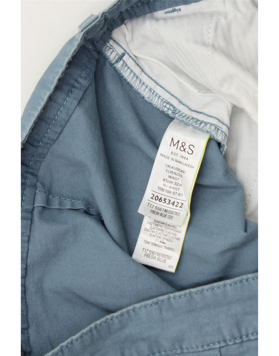 Marks & Spencer muške chino kratke hlače W32 srednje plavi pamuk