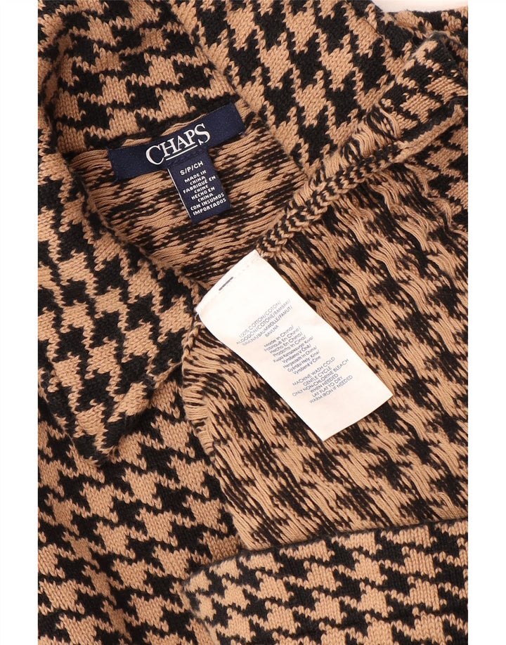 CHAPS Ženski kardigan pulover UK 10 Small Beige Houndstooth Pamuk