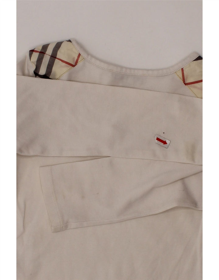 BURBERRY majica za djevojčice dugih rukava 5-6 godina, bijela karirana