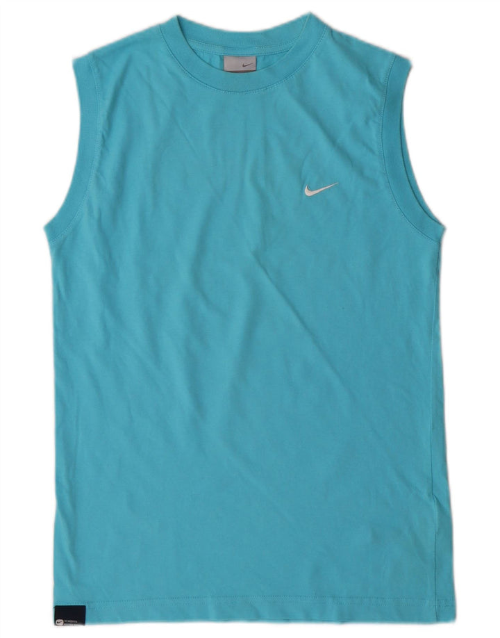 NIKE Boys Vest Top 13-14 Years Large Blue Pamuk
