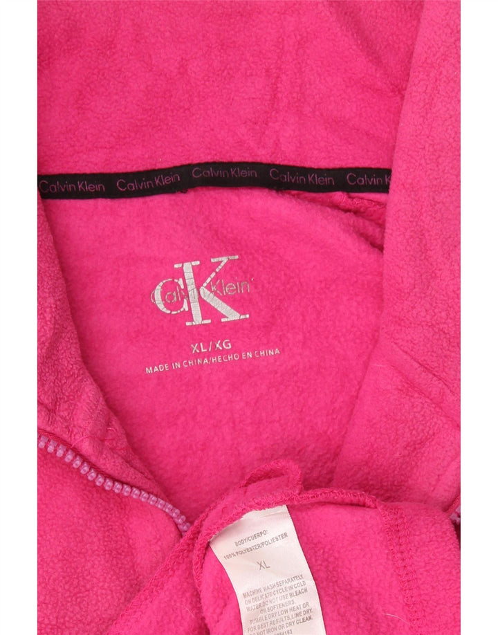 Calvin Klein Ženska grafička jakna od flisa UK 18 XL Ružičasti poliester