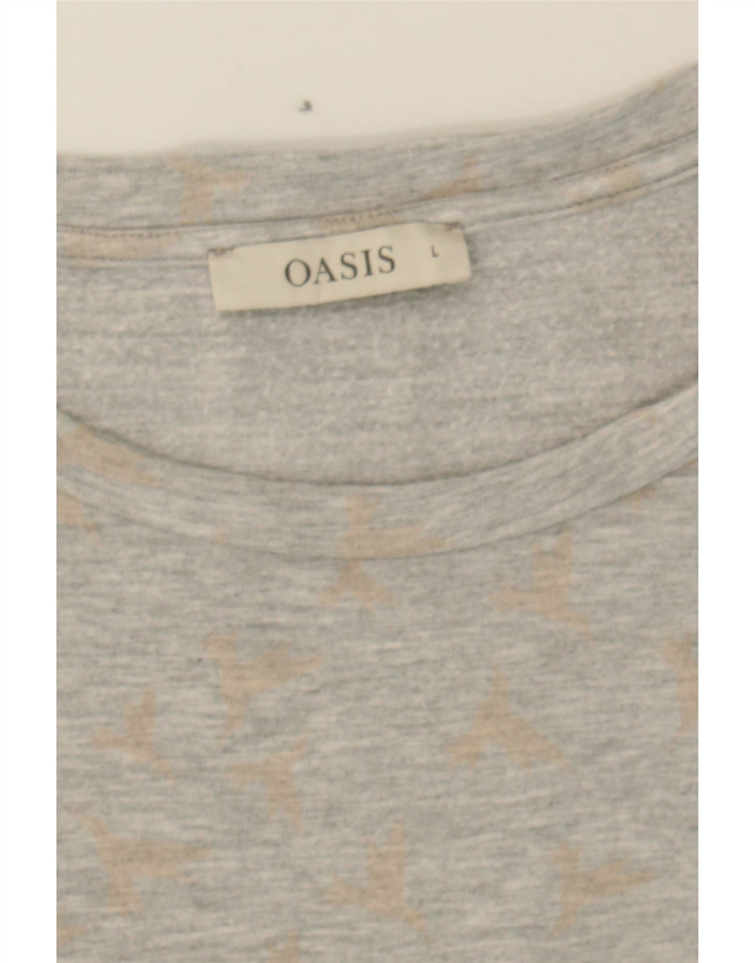OASIS Womens Graphic Sweatshirt Jumper UK 16 Large Grey Viscose Vintage Oasis and Second-Hand Oasis from Messina Hembry 