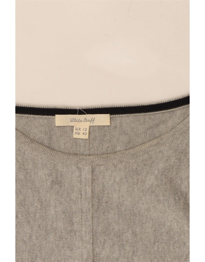 WHITE STUFF Womens Boat Neck Jumper Sweater UK 12 Medium Grey Cotton Vintage White Stuff and Second-Hand White Stuff from Messina Hembry 