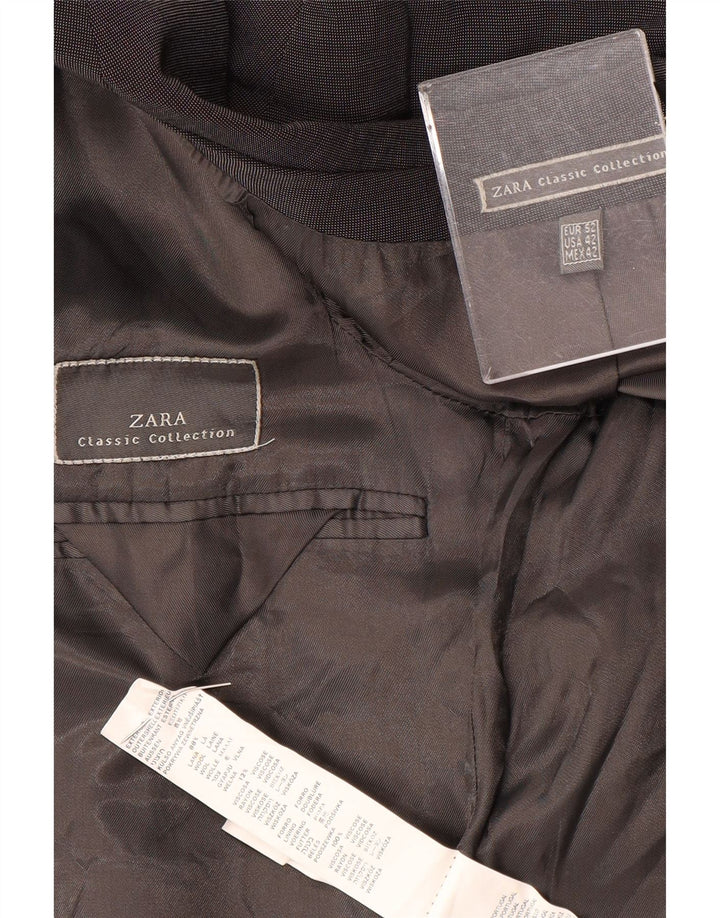 Zara muška jakna s 3 gumba, velika siva vunena jakna EU 52