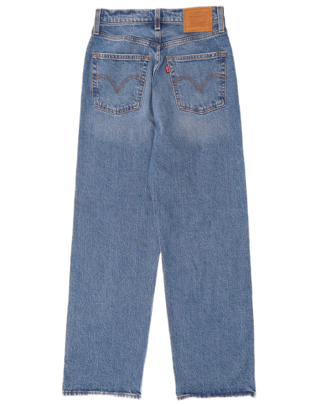 Levi's ženske ravne traperice s prsnim košem W25 L27 plavi pamuk