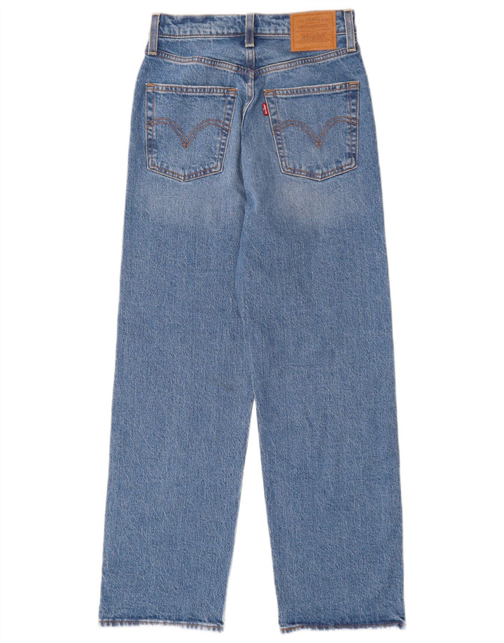 Levi's ženske ravne traperice s prsnim košem W25 L27 plavi pamuk