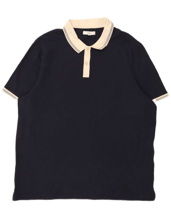 Marks & Spencer muška polo majica 3XL tamnoplavi pamuk u blokovima boja
