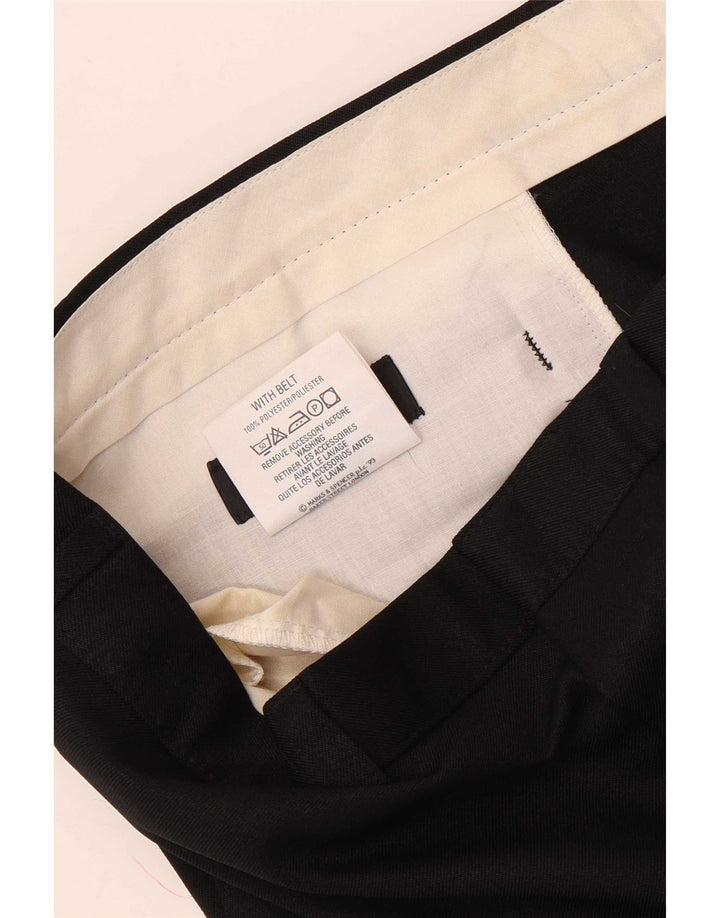 Marks & Spencer muške ravne chino hlače W38 L29 crni poliester
