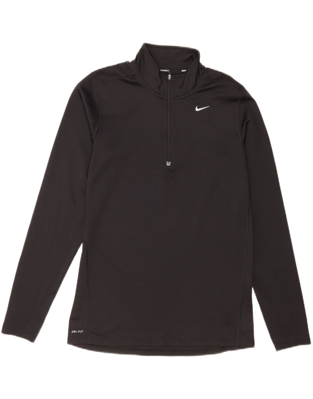 Nike muška majica s dugim rukavima i dugim rukavima za trčanje, srednji crni poliester