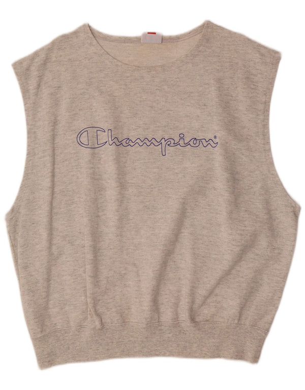 CHAMPION Muški grafički prsluk Veliki sivi pamuk