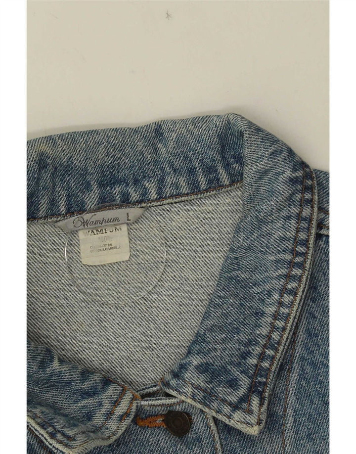 Wampum ženska crop traper jakna UK 16 Large Blue Cotton