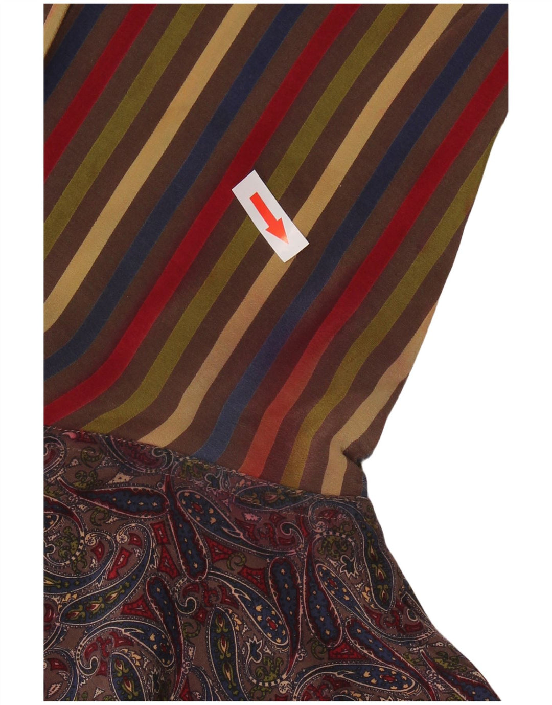 VINTAGE Ženska košulja bluza UK 12 Srednje raznobojna svila s paisley motivima