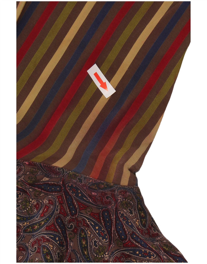 VINTAGE Ženska košulja bluza UK 12 Srednje raznobojna svila s paisley motivima