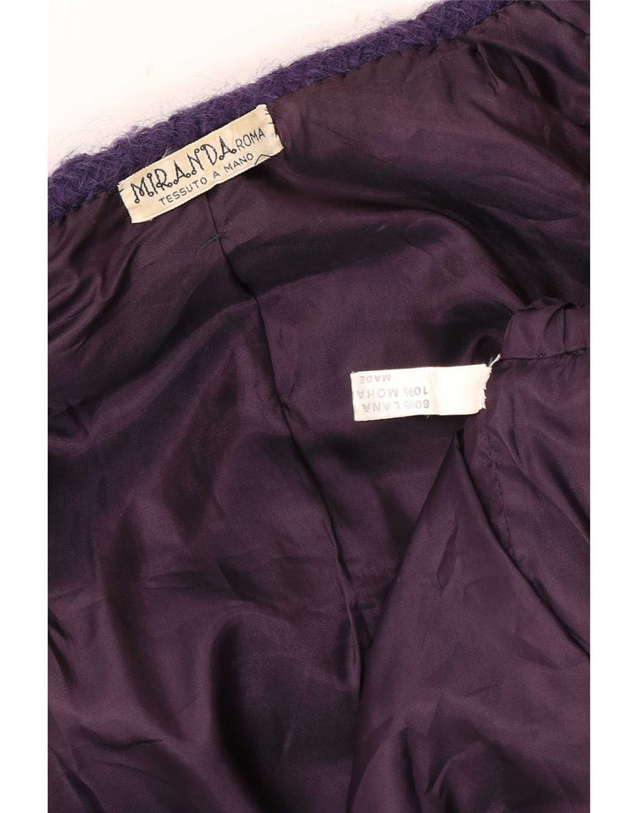 Vintage ženski sako jakna UK 18 XL ljubičasta karirana vuna