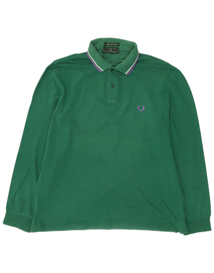 FRED PERRY Muška polo majica dugih rukava, veliki zeleni pamuk