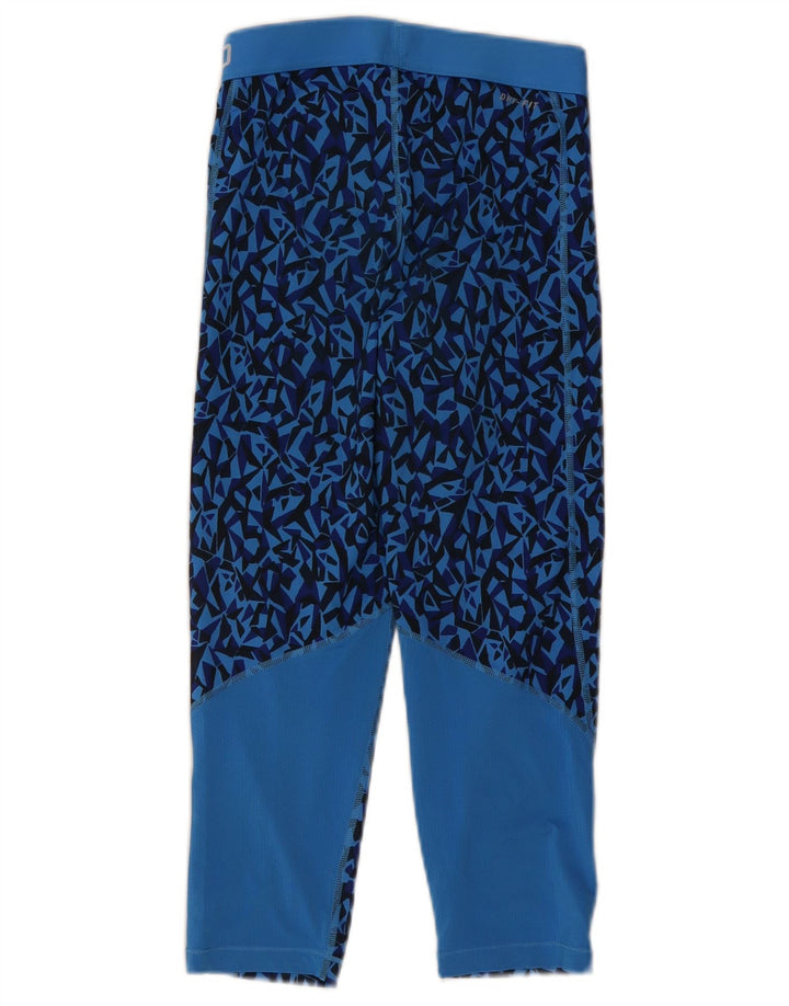 Nike ženske Capri tajice UK 8 Male plave geometrijske poliesterske hlače