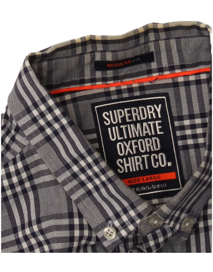 Superdry muška majica standardnog kroja veliki sivi karirani