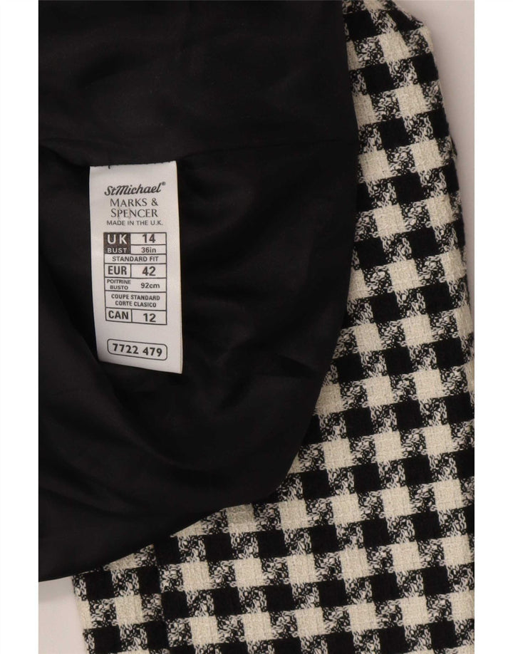 Marks & Spencer ženska jakna sa 4 gumba UK 14 velika crna houndstooth