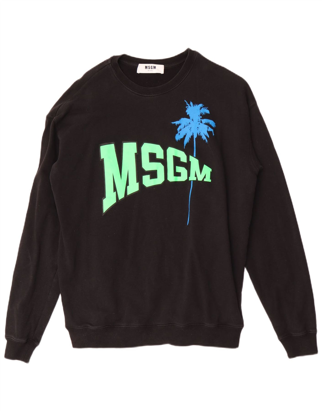 MSGM muška milanska majica s grafičkim motivima, veliki crni pamuk
