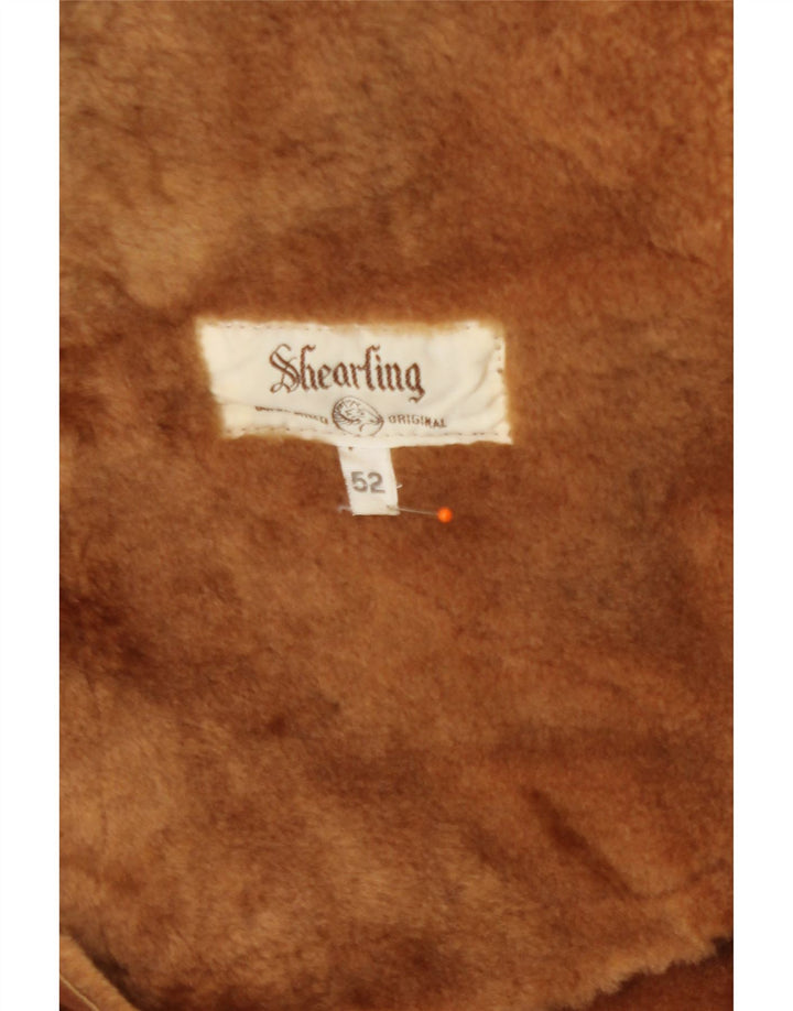 Vintage muški gornji kaput od šišanih šiša IT 52 XL, smeđi šišani kaput