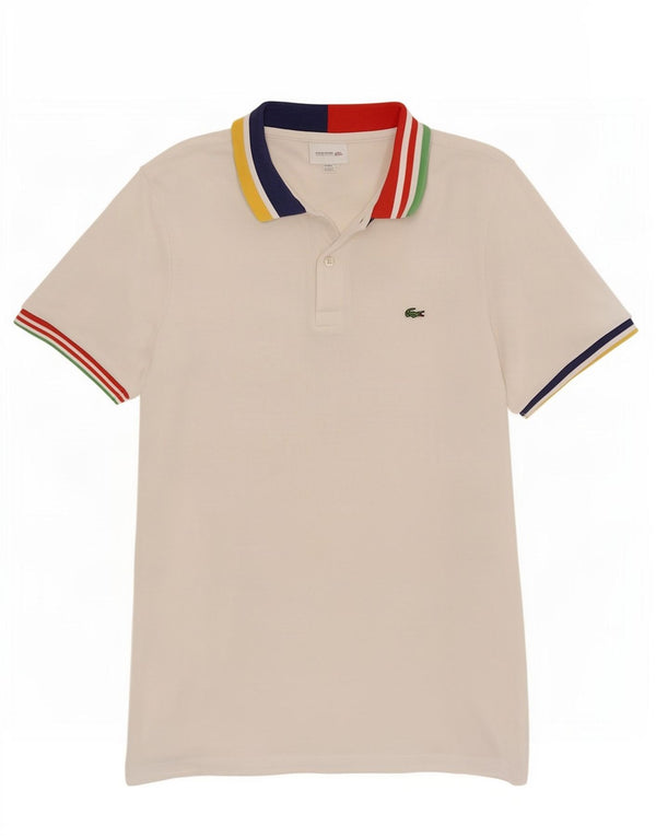 Lacoste polo majica za ragbi za dječake 15-16 godina, bijeli pamuk na pruge