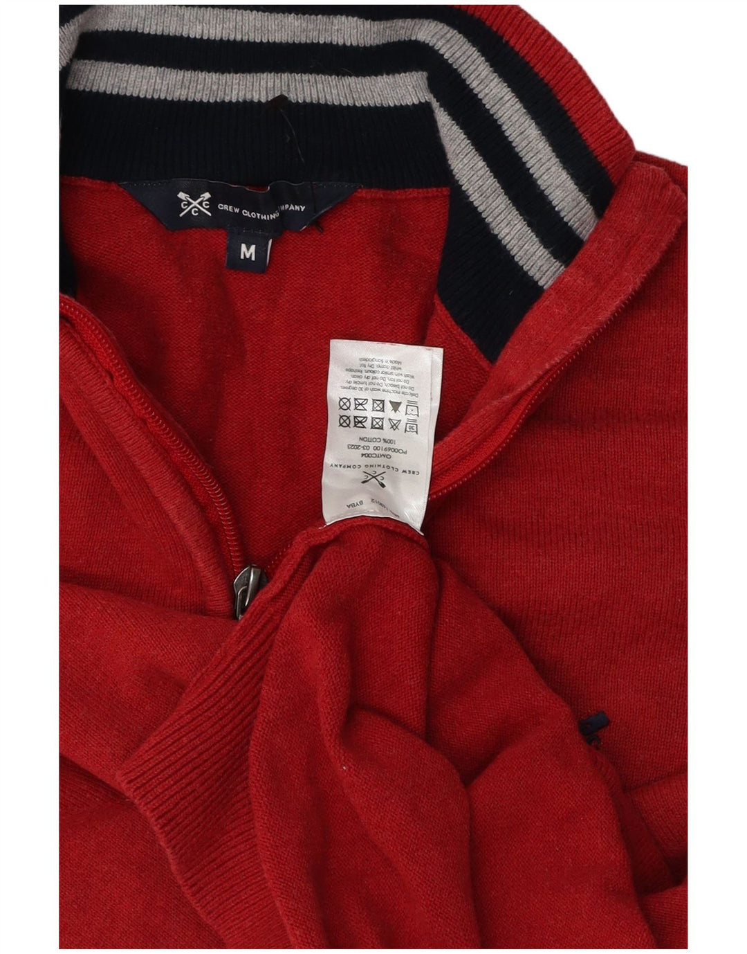 Crew Clothing Muški džemper s izrezom i srednjim crvenim pamukom