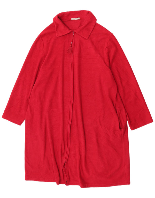 Marks & Spencer ženska haljina od ogrtača od flisa UK 20/22 2XL crveni poliester
