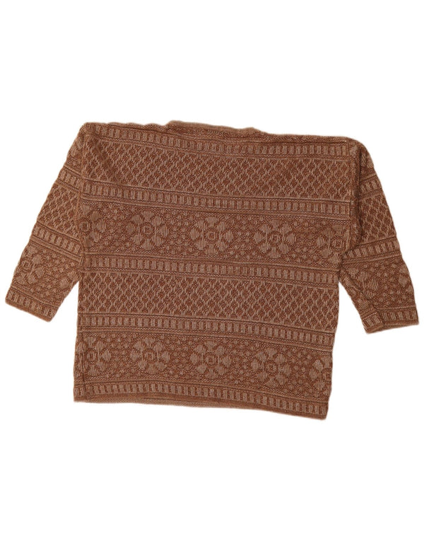Gira Puccino ženski džemper s okruglim izrezom UK 14 Large Brown Fair Isle