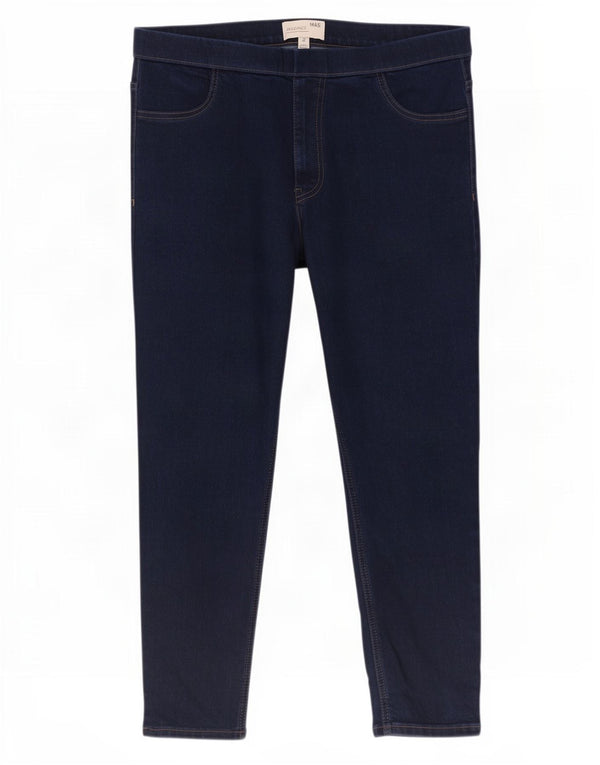 Marks & Spencer ženske crop jegging traperice UK 20 2XL W38 L25 tamnoplave