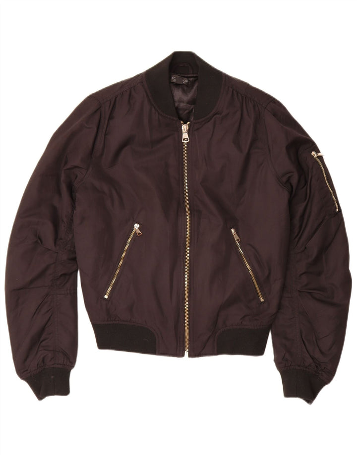 Topshop ženska prevelika bomber jakna UK 10, mali crni poliester