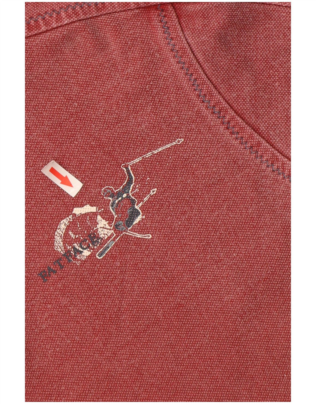 FAT FACE Srednje crveni pamuk, muški džemper s izrezom i patentnim zatvaračem