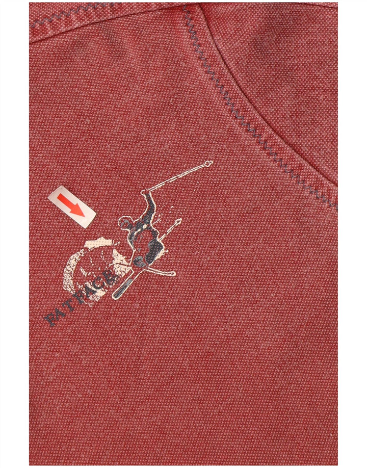 FAT FACE Srednje crveni pamuk, muški džemper s izrezom i patentnim zatvaračem